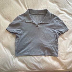 Light blue collared baby tee